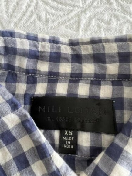 nili lotan button down xs blue shirt - Picture 4 of 7